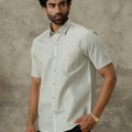 Men Cotton Rich Shirt Green Trendy 8 YH1