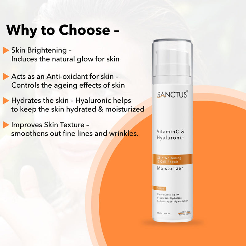SANCTUS Hyaluronic & Vitamin C Oil-Free Face Moisturizer SPF 30