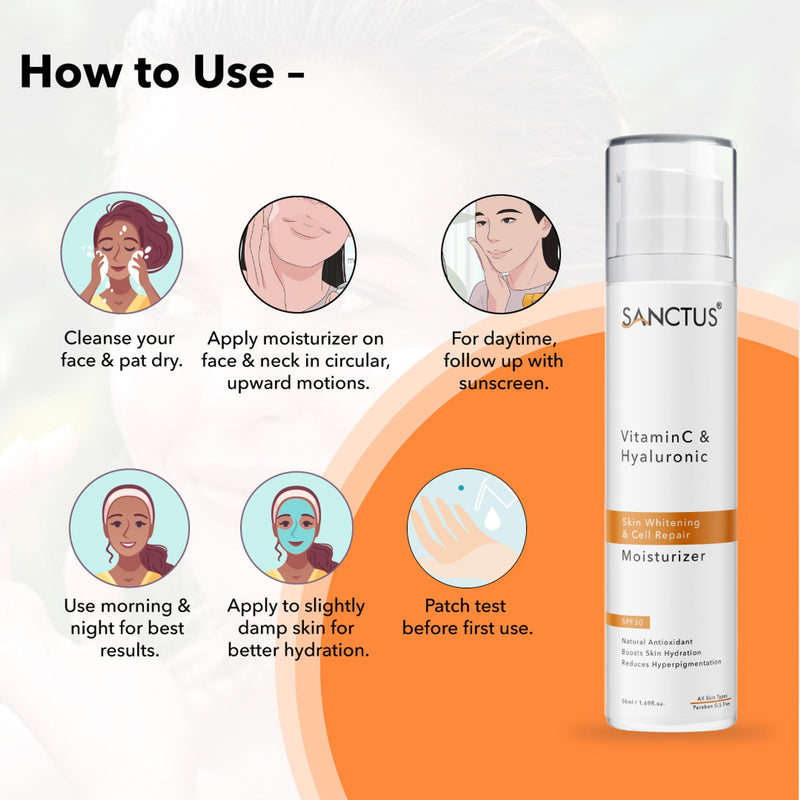 SANCTUS Hyaluronic & Vitamin C Oil-Free Face Moisturizer SPF 30