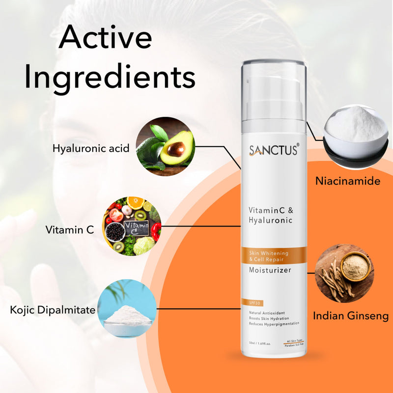 SANCTUS Hyaluronic & Vitamin C Oil-Free Face Moisturizer SPF 30