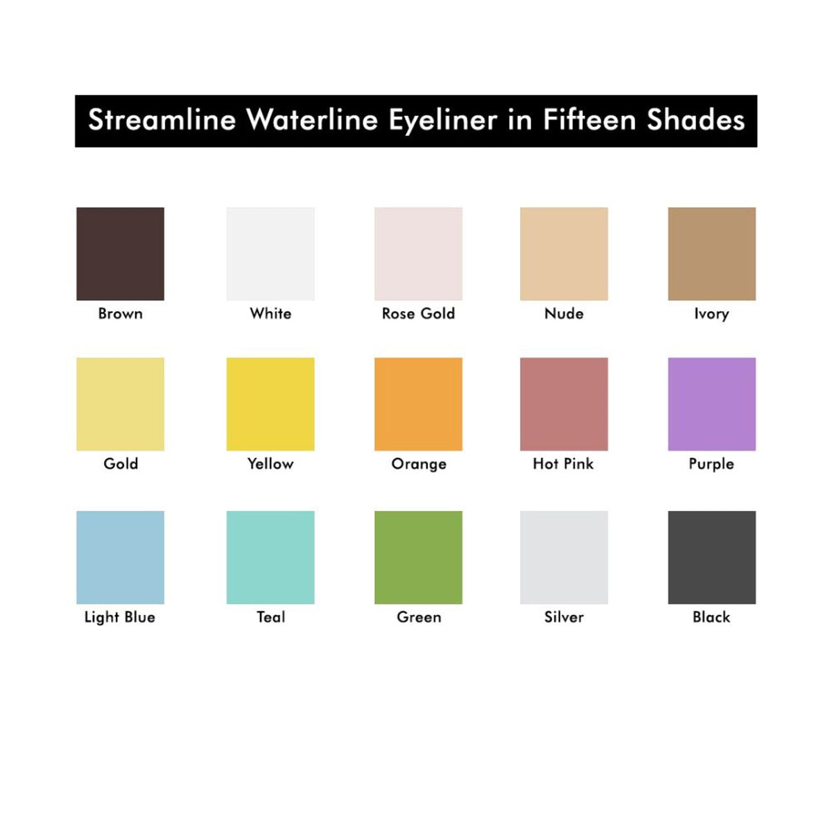 Makeup Revolution Streamline Waterline Eyeliner Pencil-Ultra Creamy Smudge Proof Smokey Looks - Silver