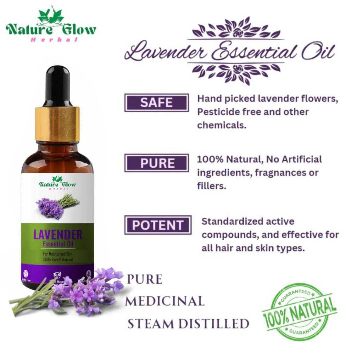 Nature Glow Herbal Lavender Essential Oil