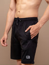 Men Combed Cotton Rich Agile Shorts Black AGS3