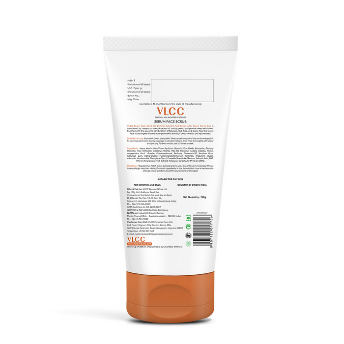 VLCC Oil Defense Scrub With Salicylic Acid Serum Green Tea & Rice