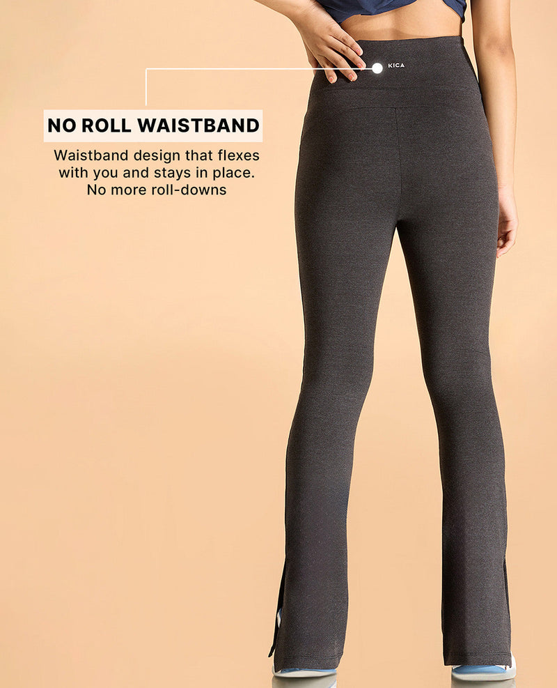 Kica Criss Cross Cotton Flare Comfort Pants Black