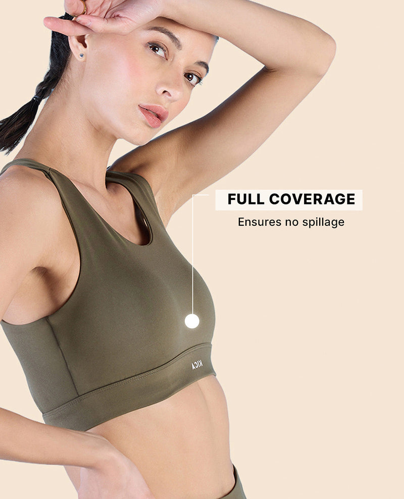 Crostini Full Coverage Sports Bra Olive