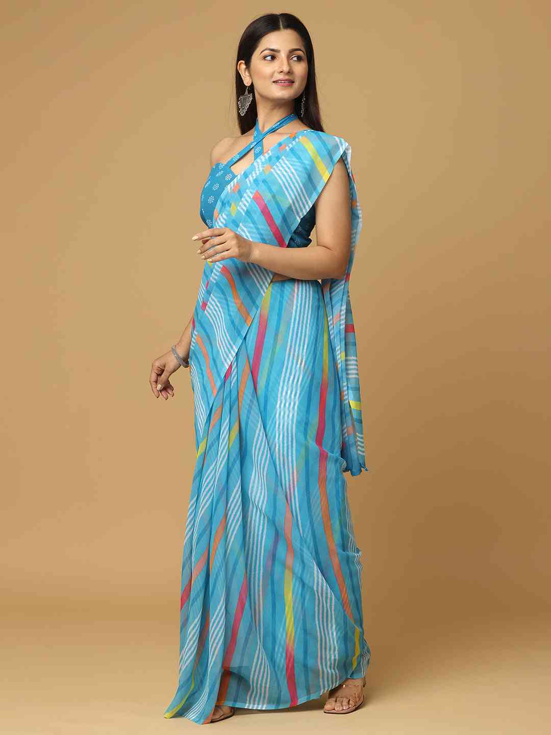 Leheriya Soft Georgette Digital Print Party Wear Saree