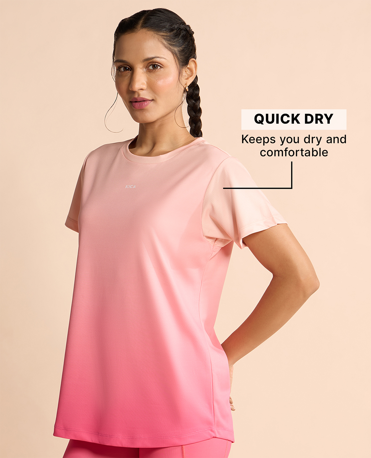 Training Active Tunic Tshirt Ombre Pink