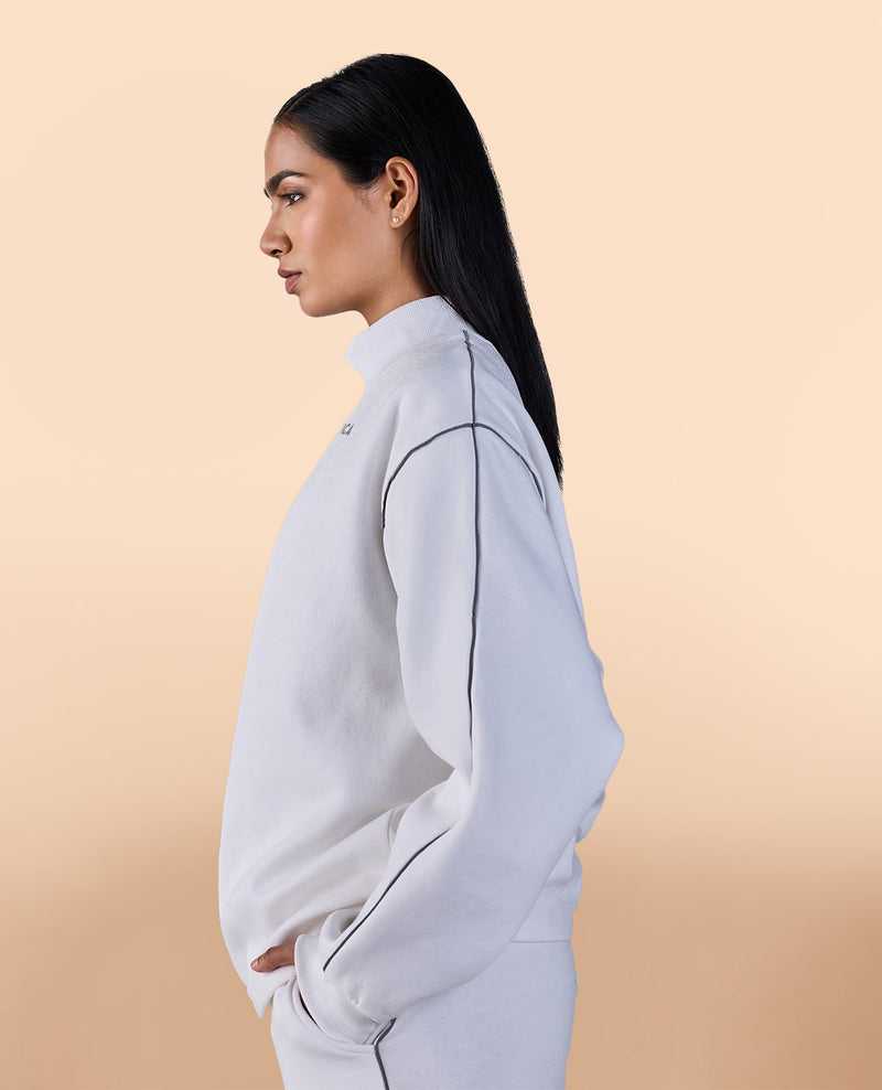 Fleece Oversized Sweatshirt White