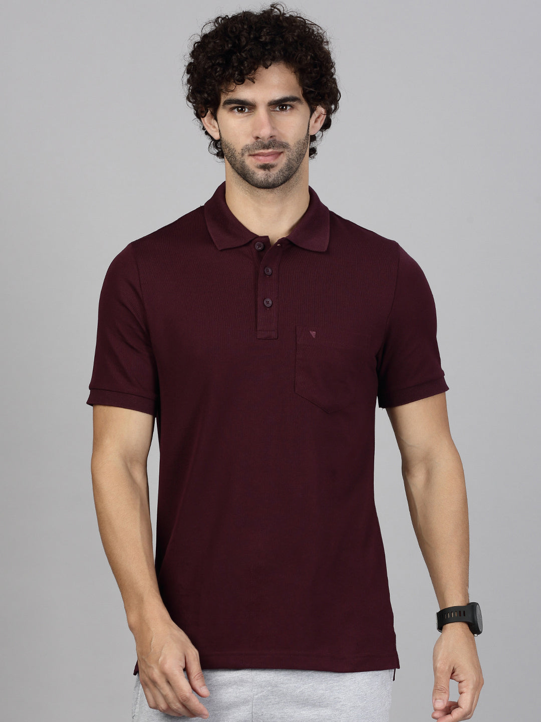 Men Cotton Rich Grey & Grape Expert Polo Tshirt Combos