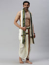 Men Pure Silk 7K Mayilkhan Dhoti & Towel (8+4) Thirukalyan