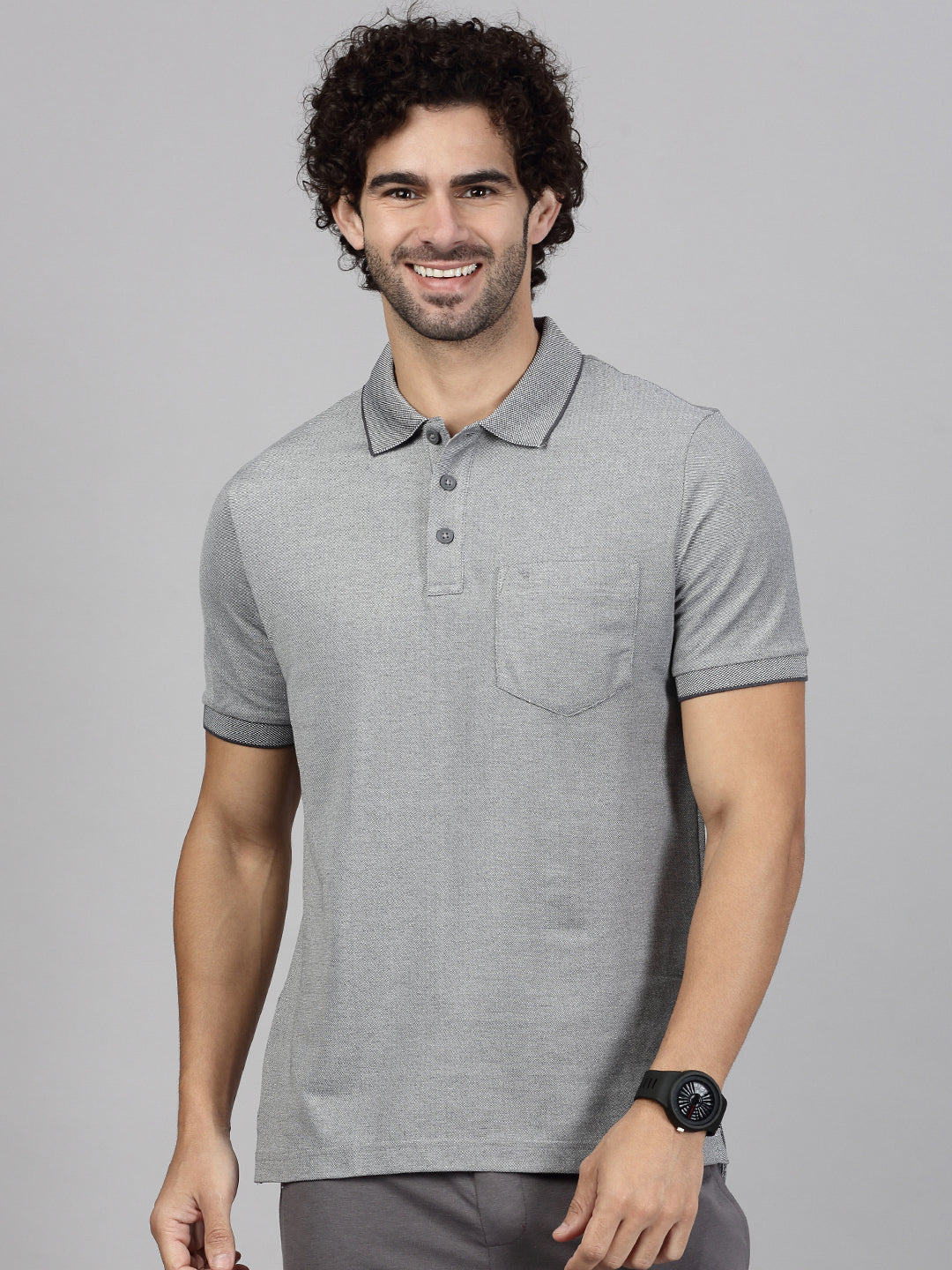 Men Cotton Rich Grey & Grape Expert Polo Tshirt Combos