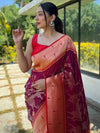 Magenta Wine Paithani Silk Pichwai Saree
