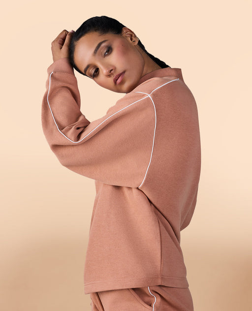 Fleece Oversized Sweatshirt Brown