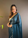 Teal Rangoli Silk Saree