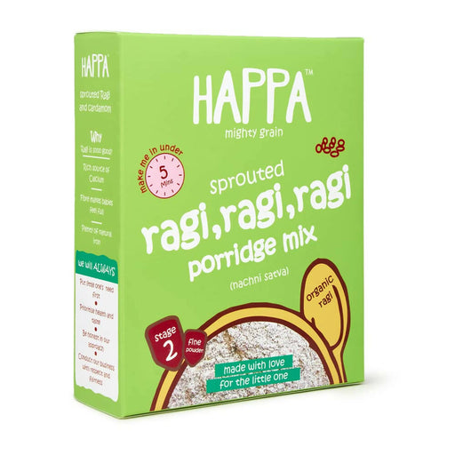 Happa Organic Baby Food Sprouted Ragi Porridge Mix-Stage 2