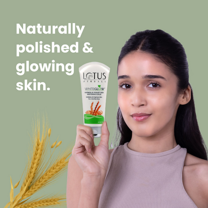 Lotus Herbals WhiteGlow Skin Brightening Oatmeal & Yogurt Gentle Exfoliator Scrub