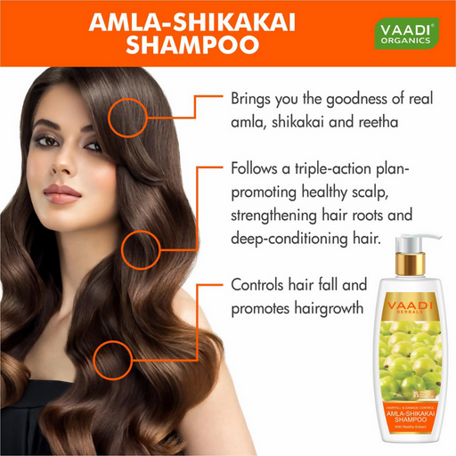 Vaadi Herbals Amla Shikakai Hair Fall and Damage Control Shampoo & Olive Conditioner