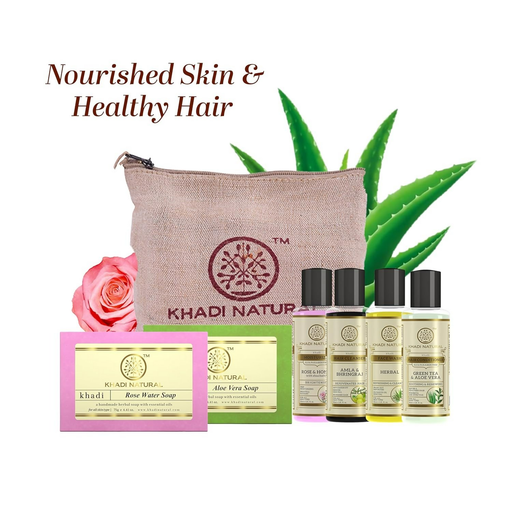 Khadi Natural Travel Kit Skincare & Haircare Essentials On-The-Go