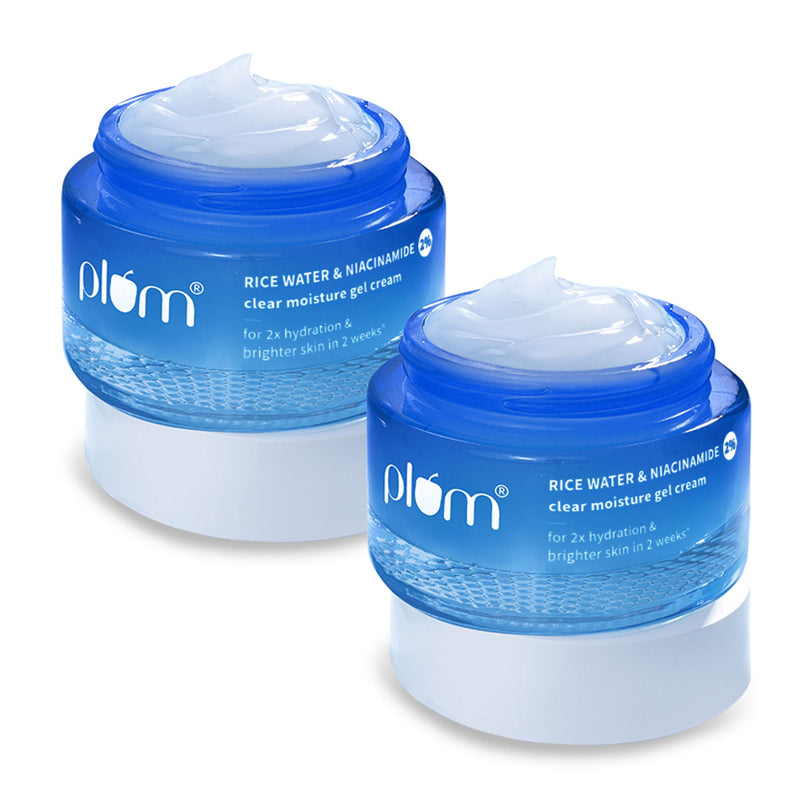 Plum 2% Niacinamide & Rice Water Daily Brightening Gel Cream Duo