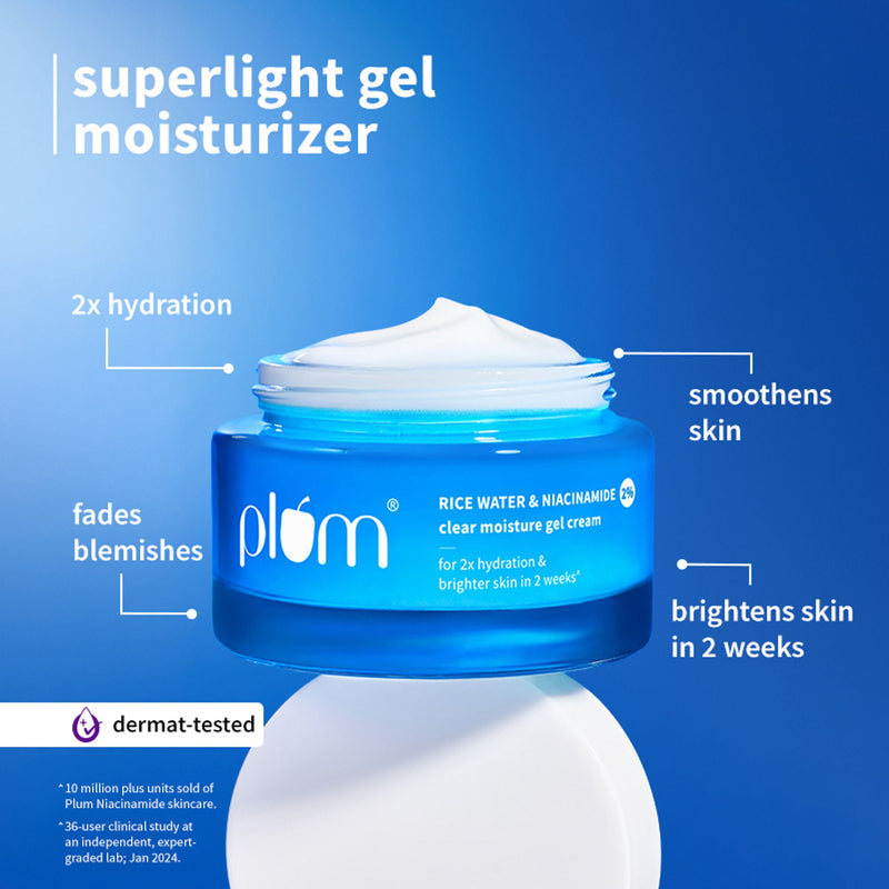 Plum 2% Niacinamide & Rice Water Daily Brightening Gel Cream Duo