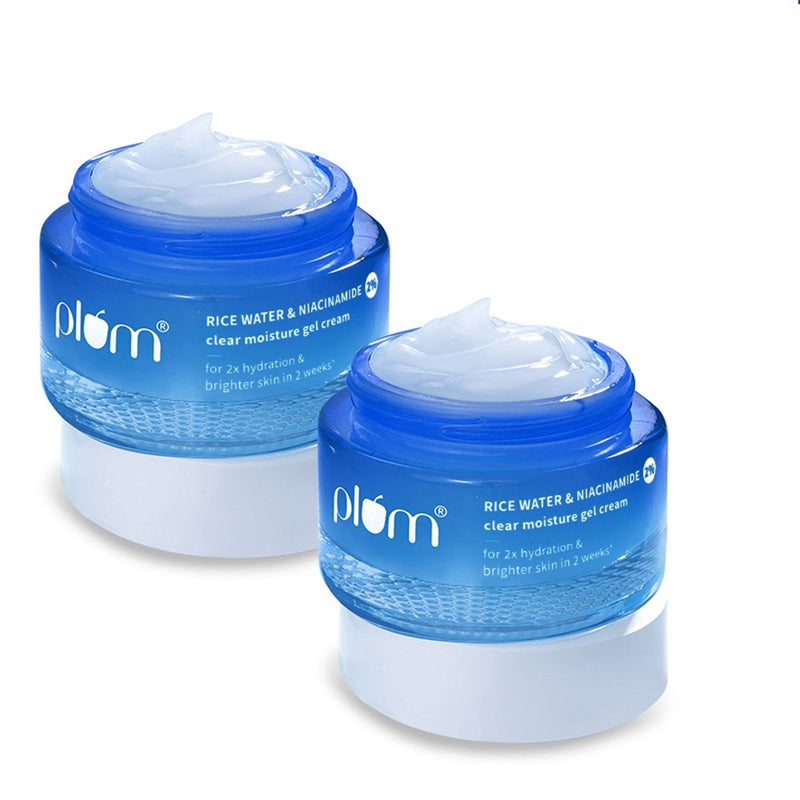 Plum 2% Niacinamide & Rice Water Daily Brightening Gel Cream Duo