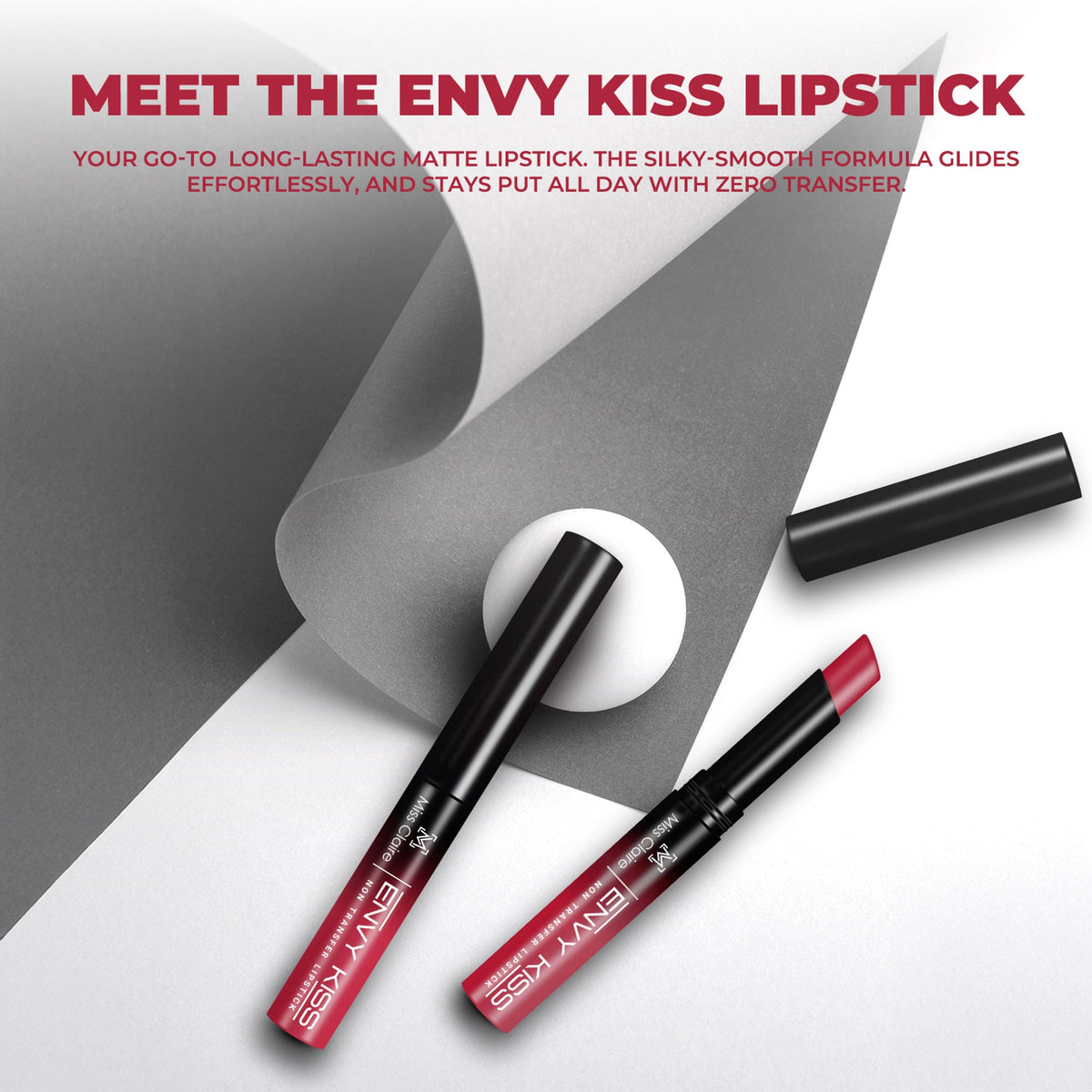 Miss Claire Envy Kiss Non Transfer Lipstick - 03 Petal Pink