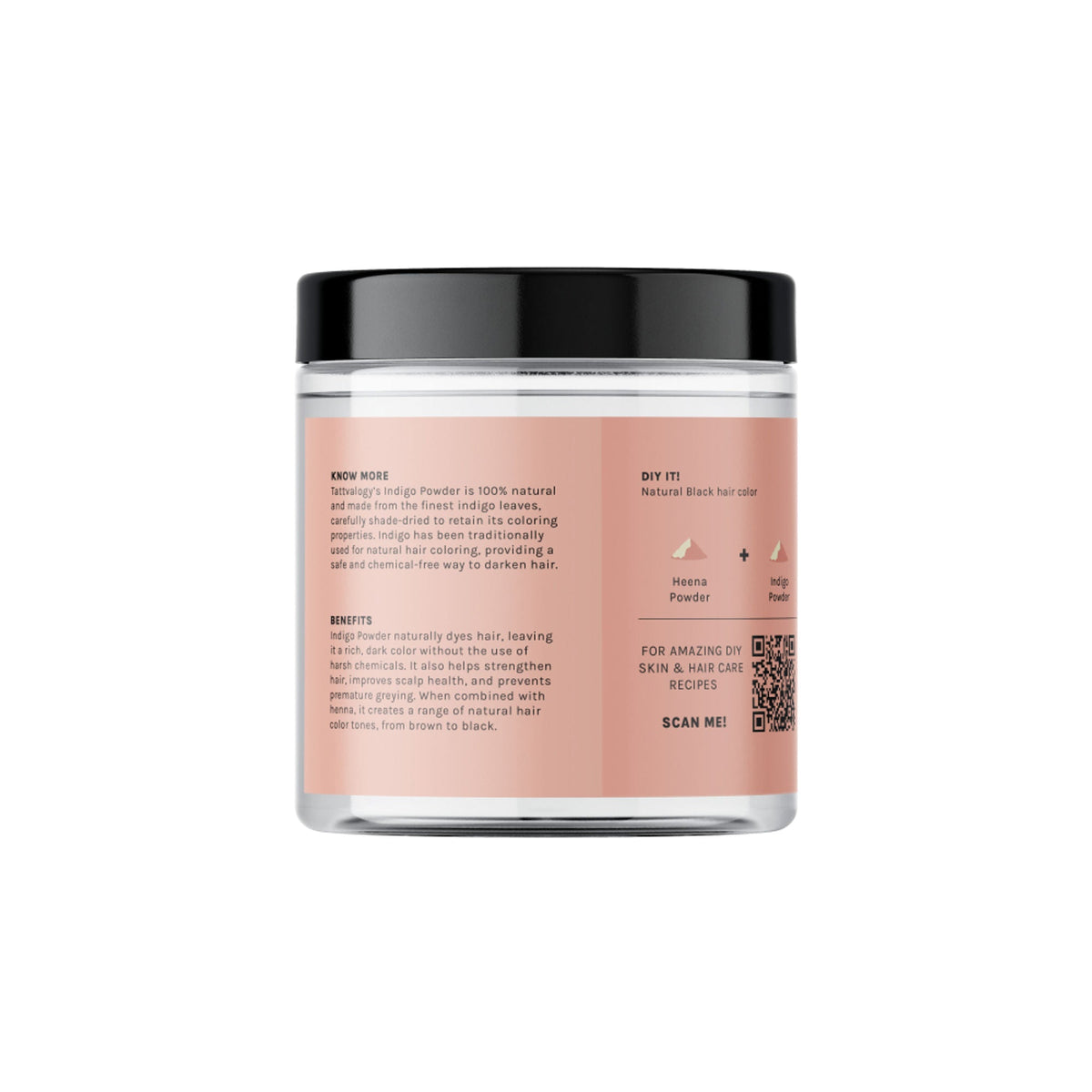 Tattvalogy Indigo Powder - Natural Hair Color with Henna for Soft, Indian Hair Shade & Conditioning