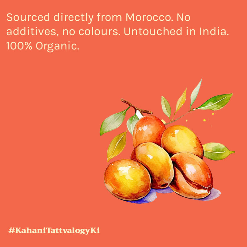 Tattvalogy Organic Moroccan Argan Oil - Vitamin-E Rich, Antioxidant, Tames Frizz for Smooth Hair