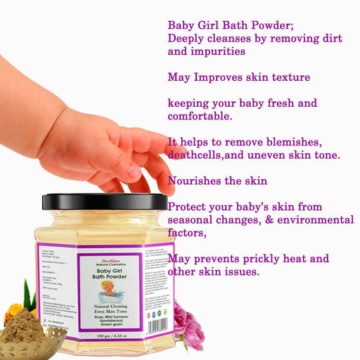 DevElixir Baby Girl Bath Powder Natural Glow & Even Skin Tone