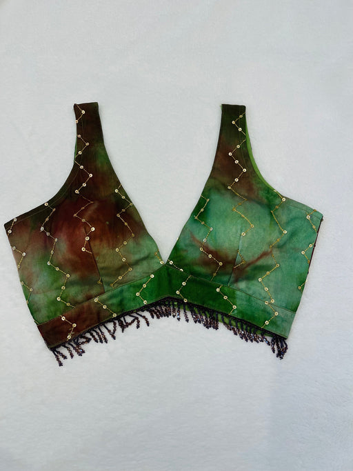 Divine Green Maroon Blouse