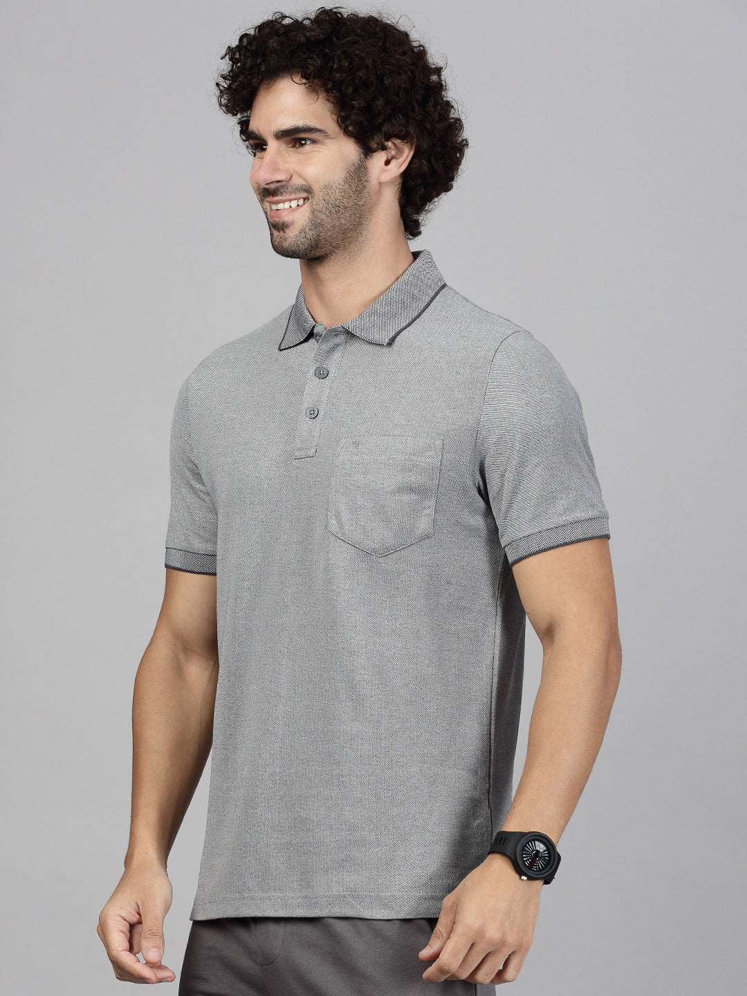 Men Cotton Rich Grey & Grape Expert Polo Tshirt Combos