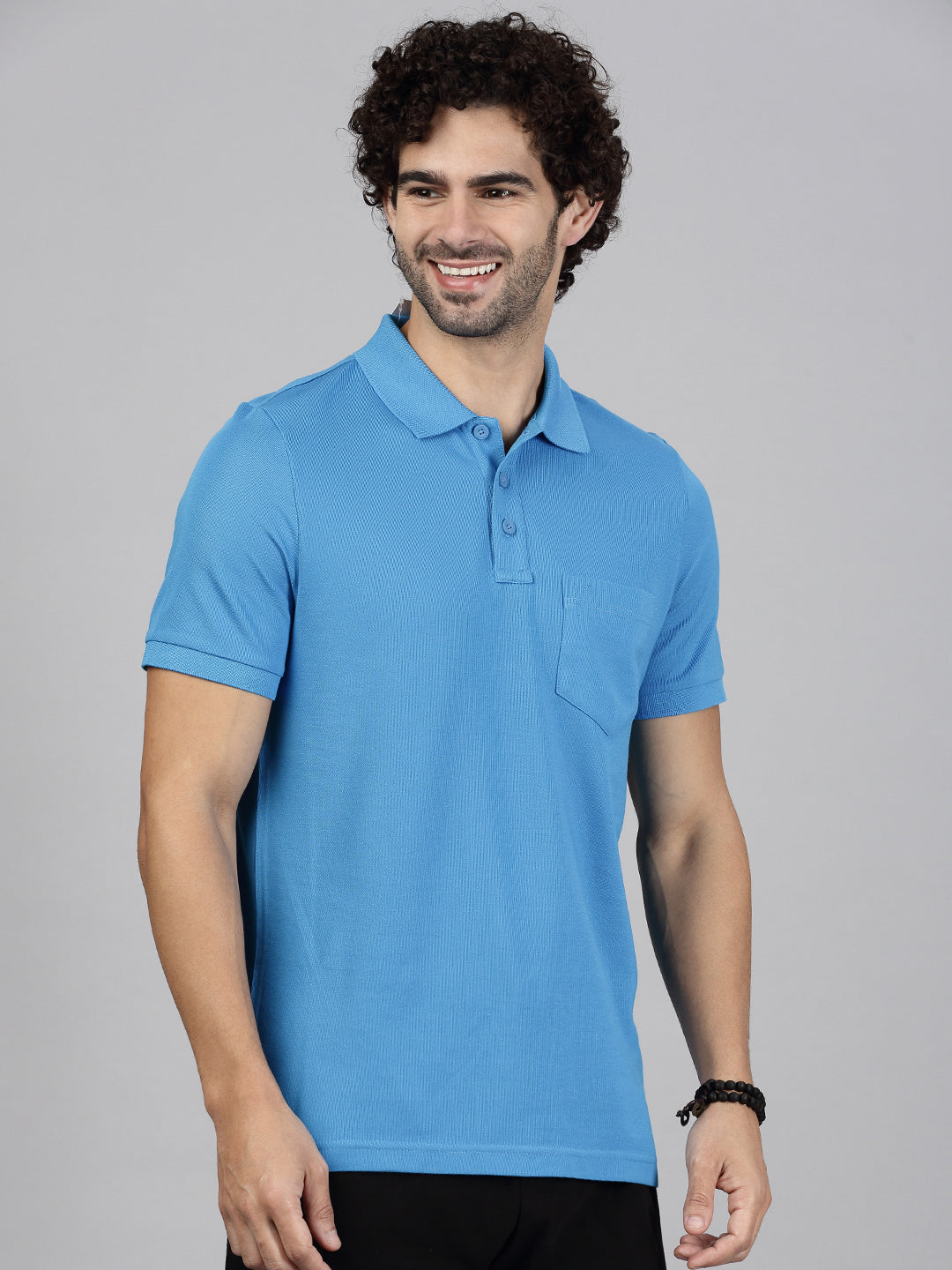 Men Blue T-shirt and Black Shorts Combo
