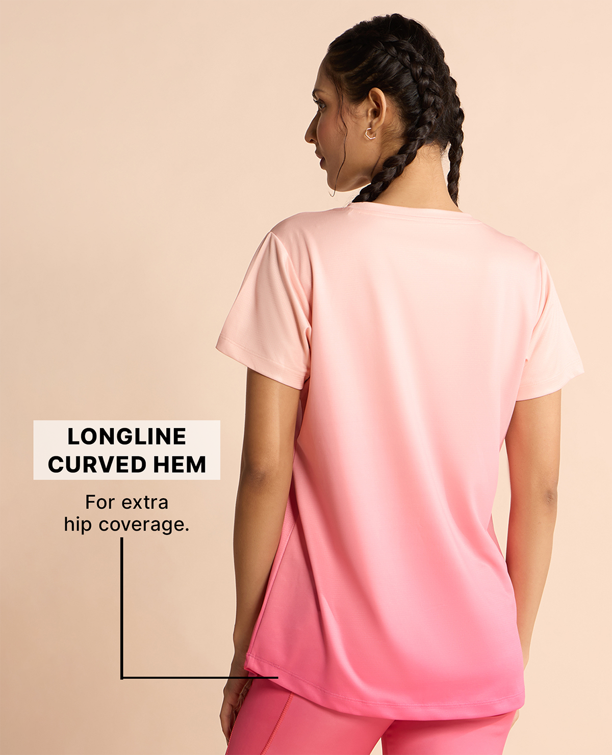 Training Active Tunic Tshirt Ombre Pink