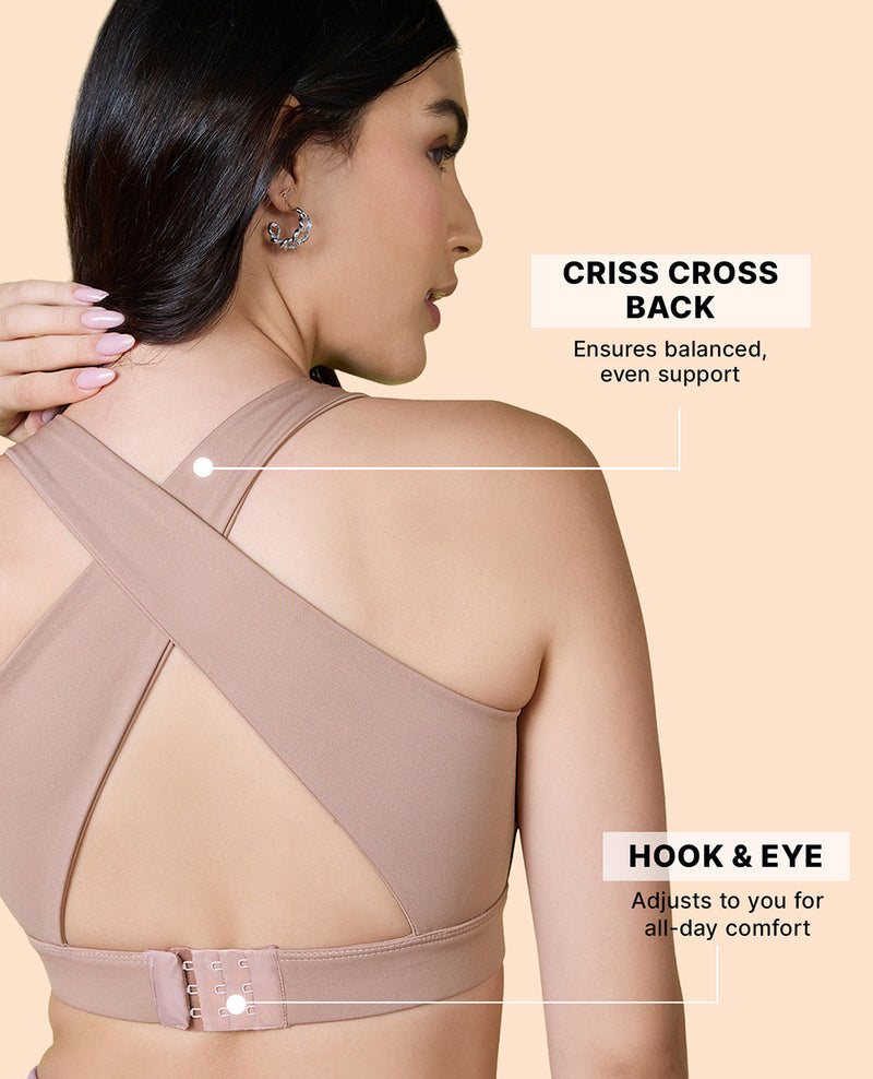 Crostini Full Coverage Sports Bra Beige