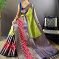 Elegant Double Border Design Saree with Zigzag Print
