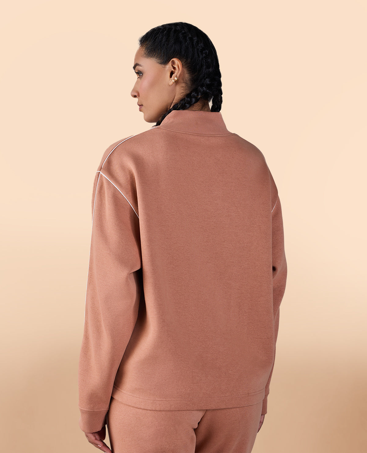 Fleece Oversized Sweatshirt Brown