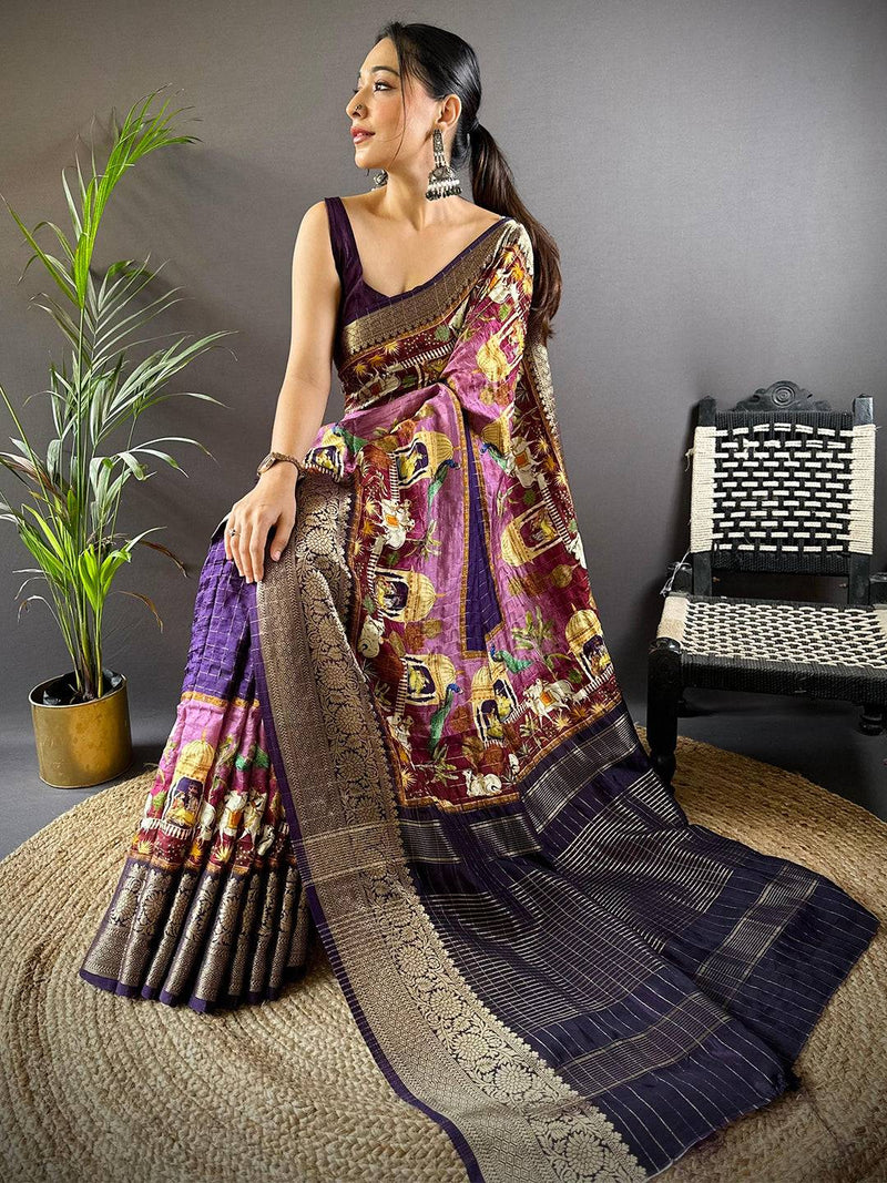 Mughal Heritage Viscose Dola Silk Saree