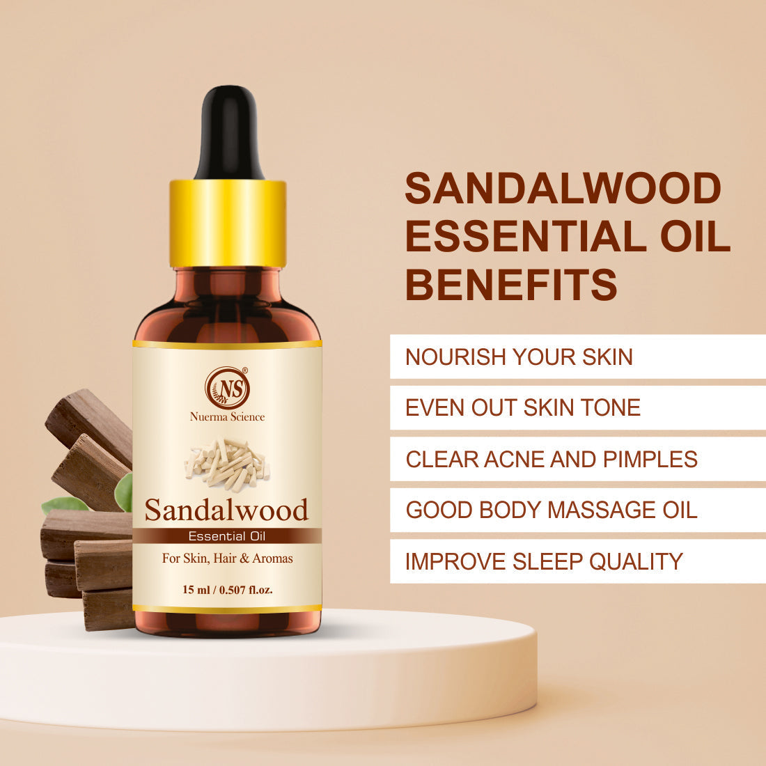 Nuerma Science Sandalwood Essential Oil For Skin & Hair
