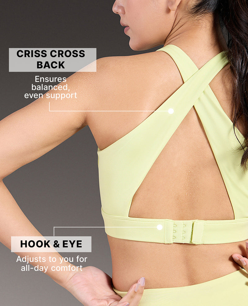 Luxe Crostini Full Coverage And High-Impact Sports Bra Neon