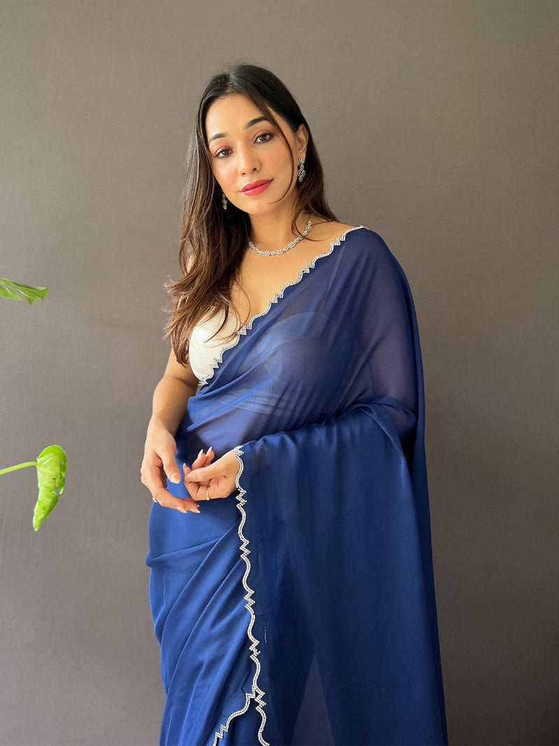 Blue Rangoli Silk Saree