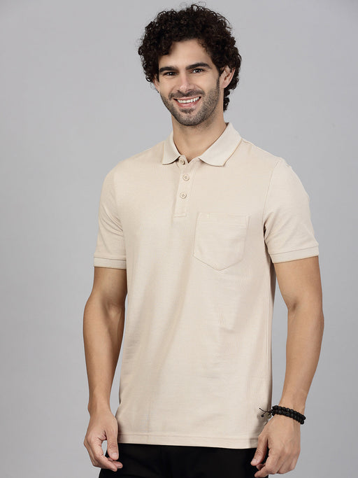 Men Cotton Rich Beige & Heather Rose Expert Polo Tshirt Combos
