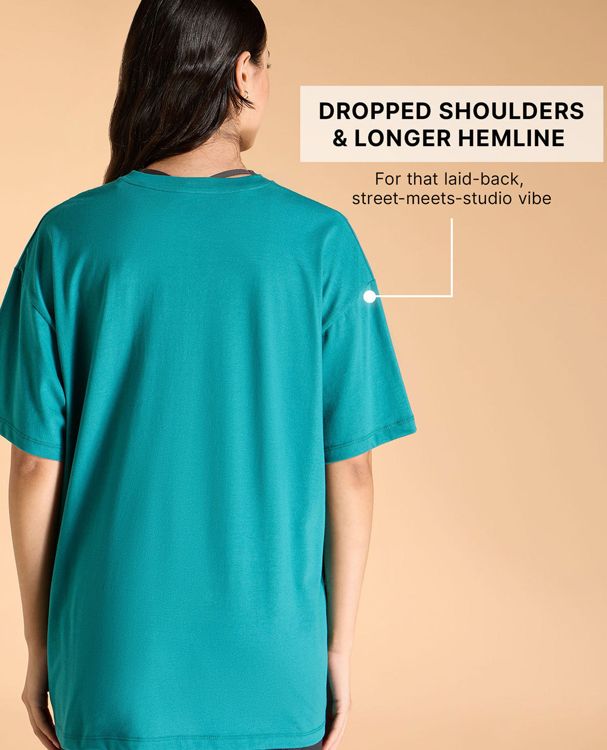 Kica Cotton Oversized Printed Graphic T Shirt Teal