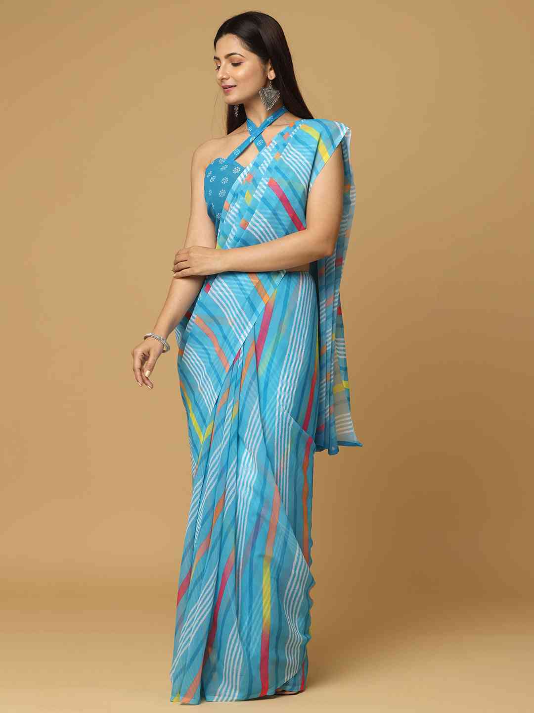 Leheriya Soft Georgette Digital Print Party Wear Saree