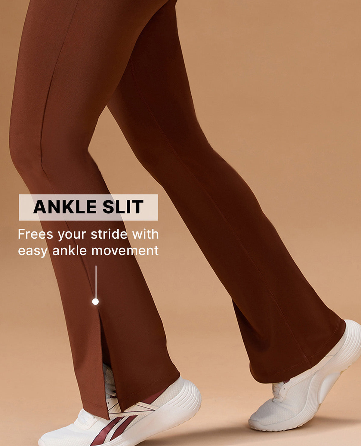 Criss Cross Flare Pants in Sculpting Stretch Kica SKN Fabric Brown