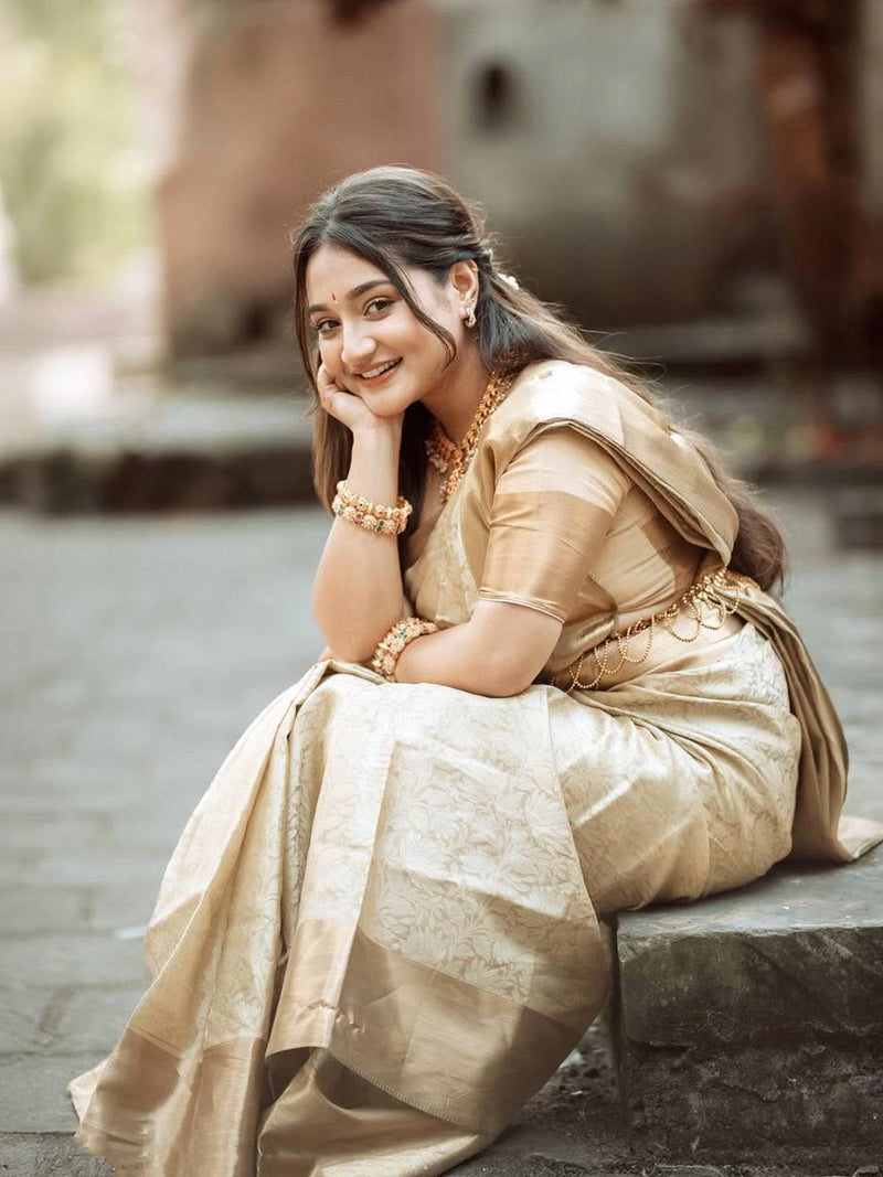 Regal Gold Kanjivaram Tissue Saree