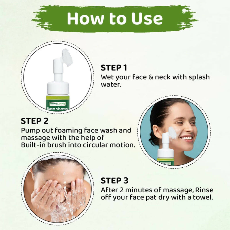 Herbal Canada Neem Aloe Vera Foaming Face Wash
