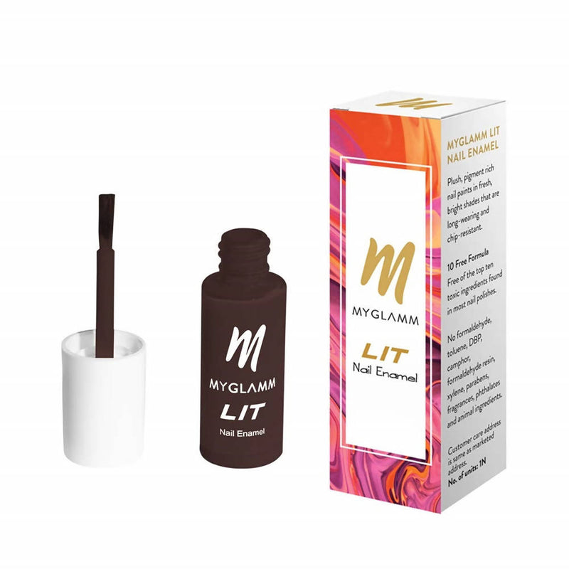 MYGLAMM LIT Nail Enamel - Oh Fudge - Luxurious Oxblood Shade (7 Ml)
