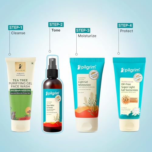 Pilgrim Tea Tree & 2% Niacinamide Face Toner For Oily Skin, Acne & Blemish Prone Skin, Pore Cleansing & Glowing Skin