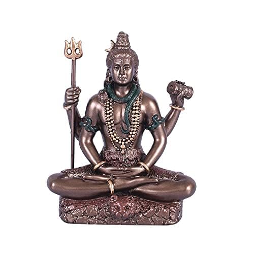 Collectible India Lord Shiva Idol Shiv Padmasana Sitting Statue | Gift Item for Home Family and Friends (3.1 Inches)
